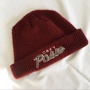 OBEY Posse Maroon Burgundy Skater Beanie